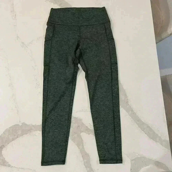 Aerie The Hugger Activewear Leggings High Waisted Pockets Green Women’s Large - Picture 1 of 5